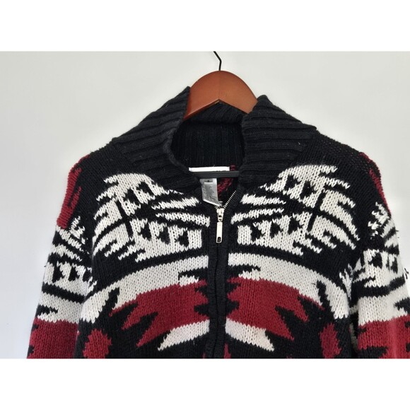 Evan Picone Cardigan Sweater Womens S Nordic Fair Isle Zip Angora Blend Holiday - Picture 2 of 7